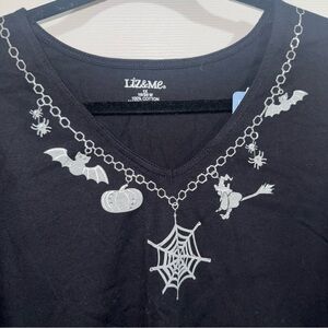 Liz & Me Halloween Top - Black with Silver Accents